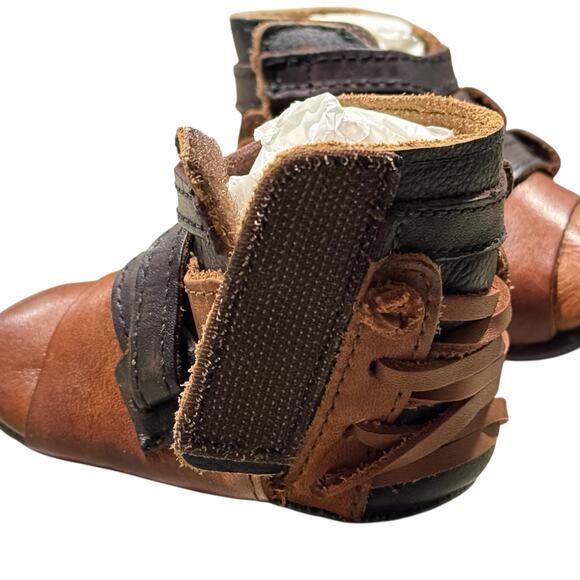 Freebird Baby Crue Leather Western Booties in Brown Cognac Size 3-6 Months NEW - Picture 4 of 9